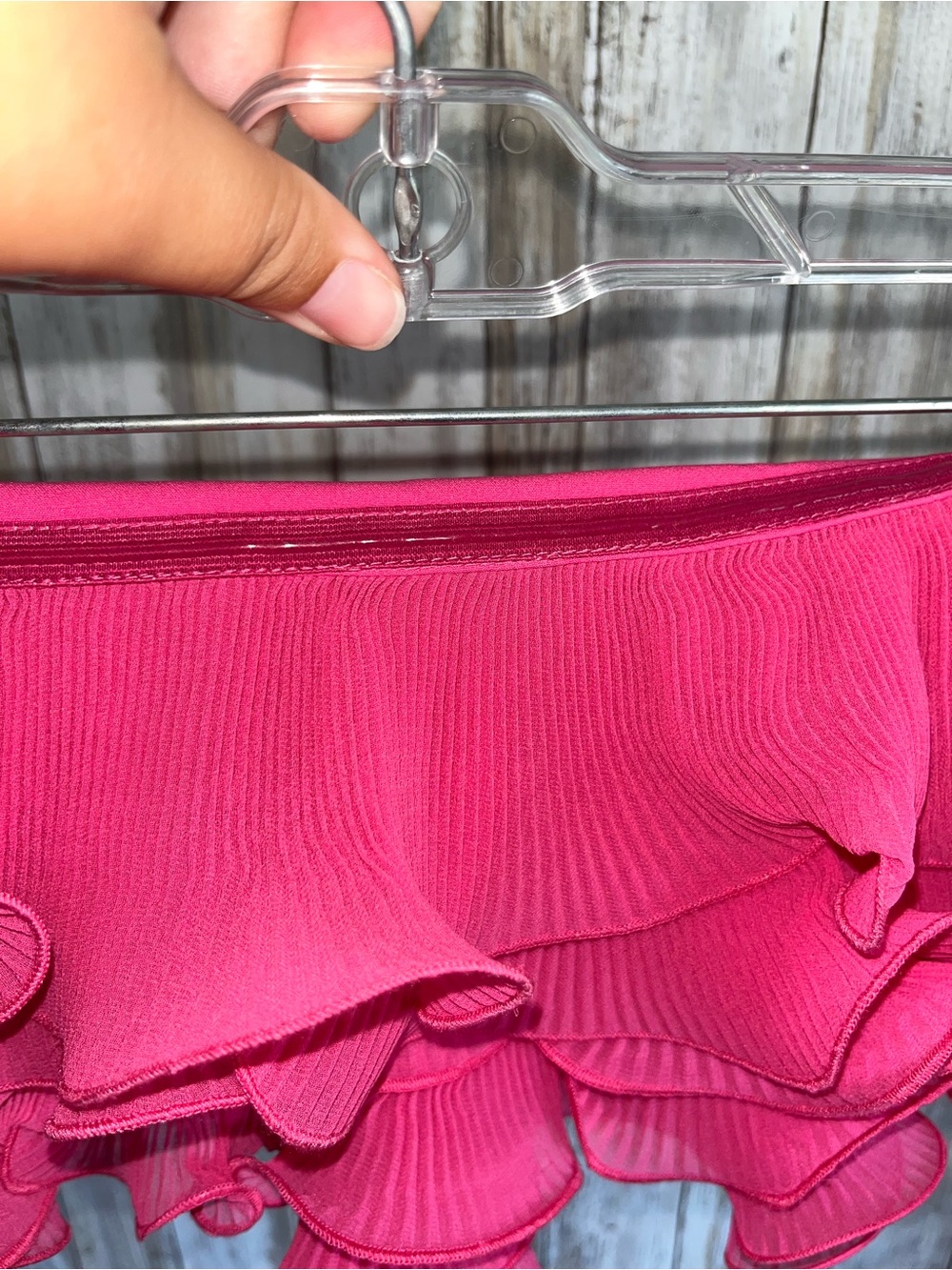 Zara Pink Pleated Ruffle Off Shoulder Crop Top Strapless S NWT - Picture 5 of 6
